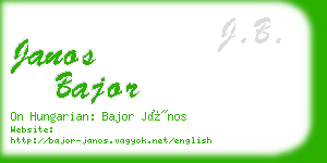 janos bajor business card